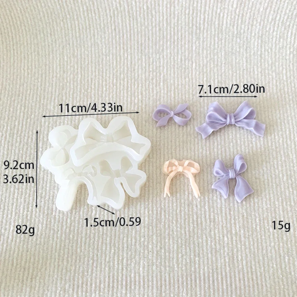4 Holes Mix Ribbon Bow Fondant Silicone Mould Butterfly Chocolate Mold Valentine’s Day Anniversary Cake Decor Candle Soap Making