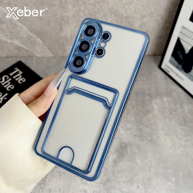 Kartenfach Brieftasche Klar Fall für Samsung Galaxy S26 S25 Ultra S24 FE S23 S22 S21 Plus Ultra S26 Rand A55 A56 A26 Überzug Abdeckung