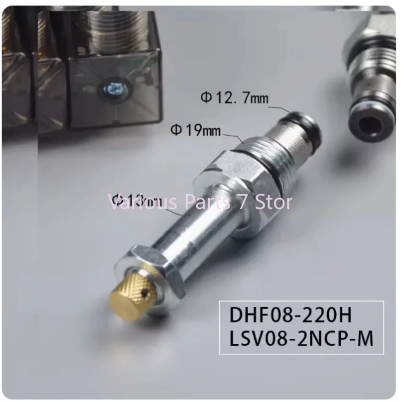 Hydraulic Threaded Cartridge Solenoid Valve 2 Position 2 Way Normally Closed DHF08-220H LSV08-2NCP-M DC12V/DC24V/AC220V 250bar