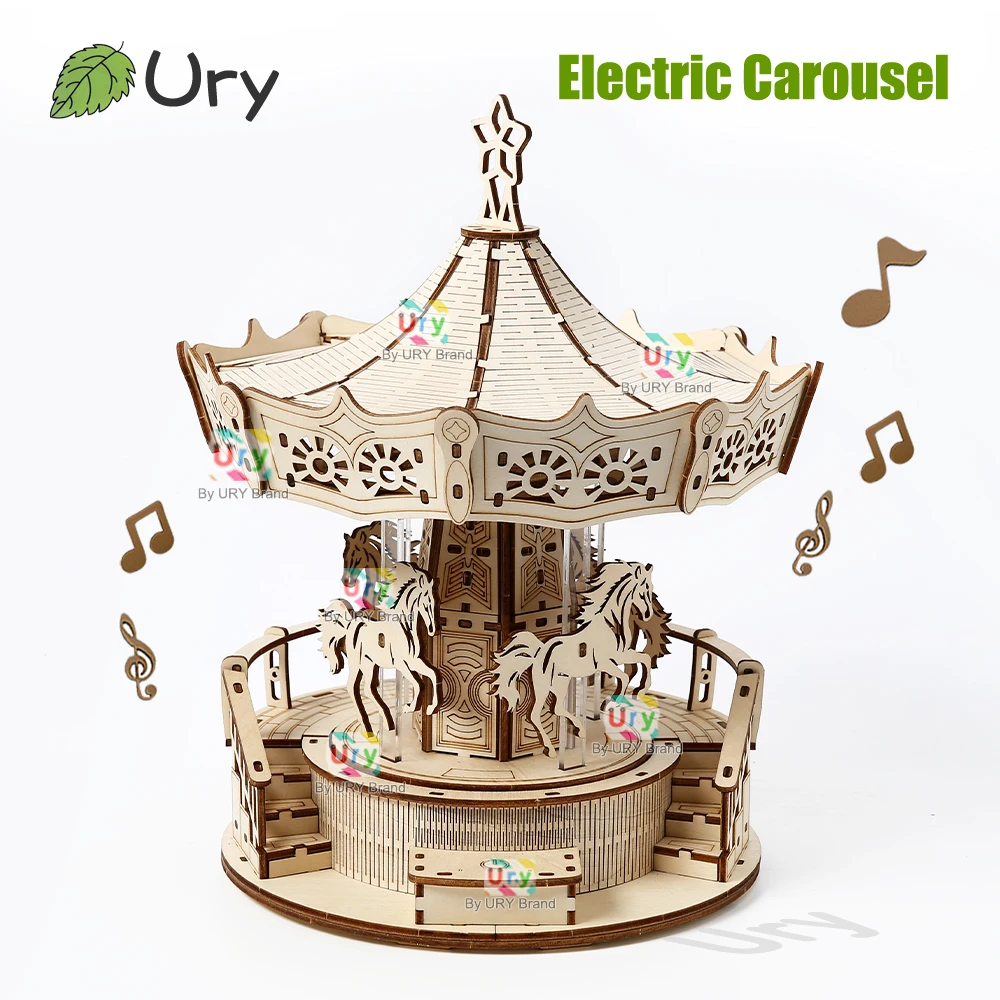 

Ury 3D Wooden Puzzles Catapult Track Device Marble Run Set Mechanical Manual Model Science Maze Ball Assembly Toy Gift for Boys