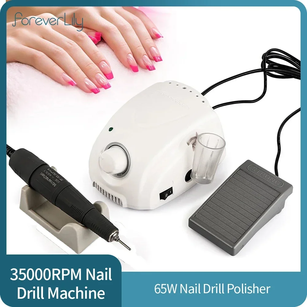 Electric Nail Drill Machine 35000RPM Manicure Milling Cutter Nail Sander for Acrylic Nail Gel Professional Manicure Set