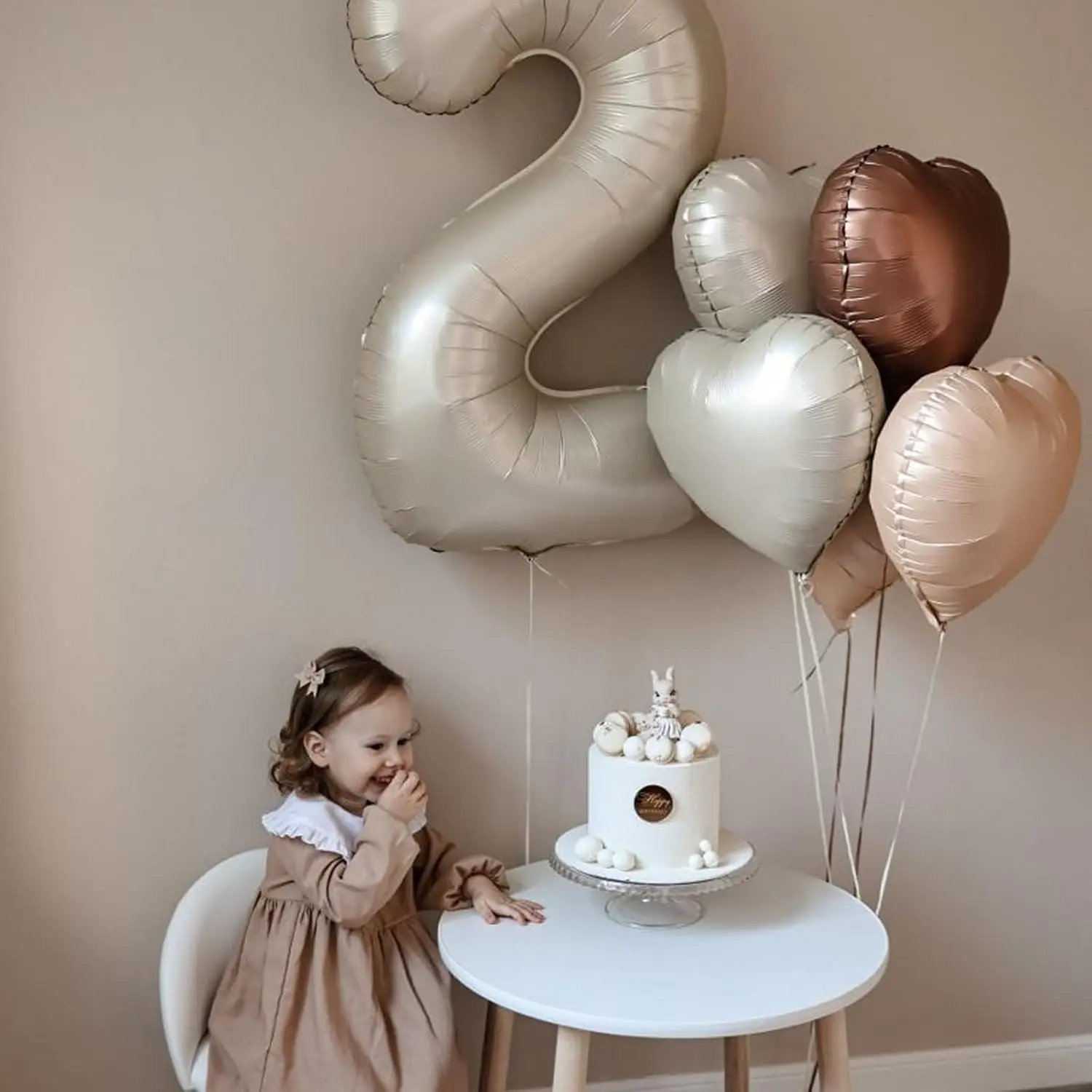 20/10 Stück cremefarbene Herz-Folienballons, 45,7 cm, matt, rosa, blau, Herzballon für Valentinstag, Hochzeit, Boho, Geburtstag, Helium, Globos – Detail 39