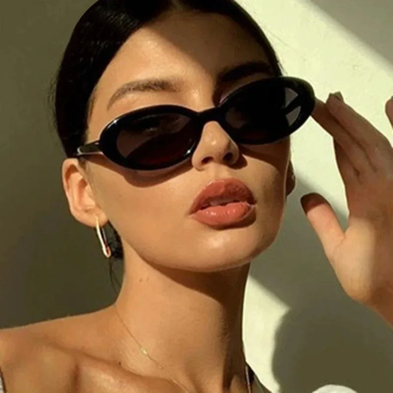 New Sexy Women's Sunglasses Small Oval  Sunglasses Fashion Leopard Brown Sun Glasses Luxury Brand Designer Retro Sunglasses