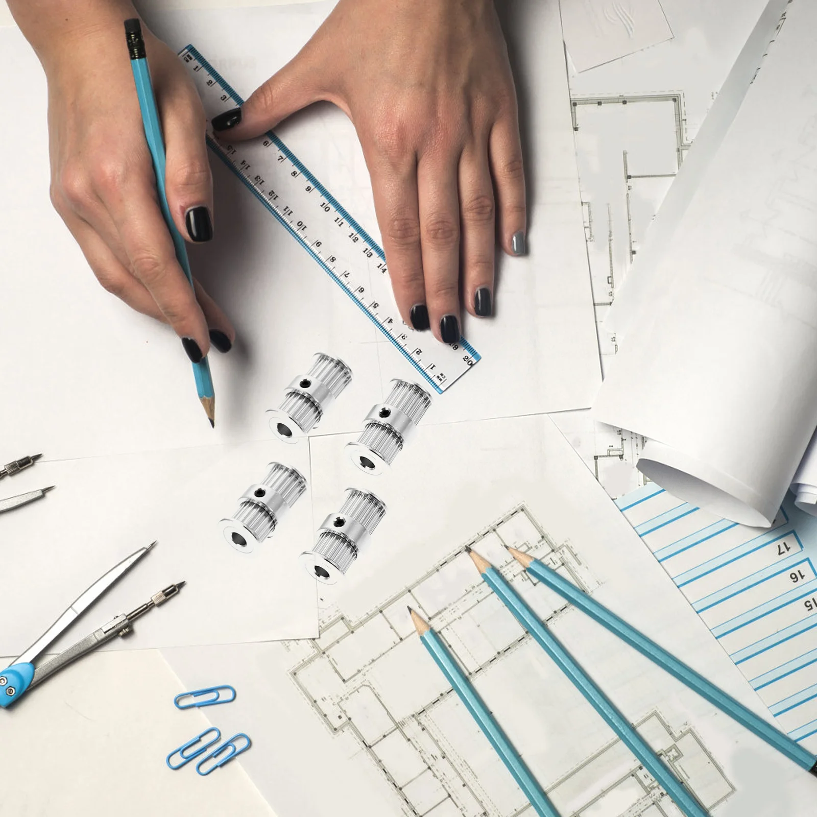 

4 шт., детали для 3D-принтера, шкивы ремня ГРМ с двойной головкой, алюминиевый сплав, внутреннее отверстие 5 мм, 20 зубьев, аксессуары для 3D-принтеров