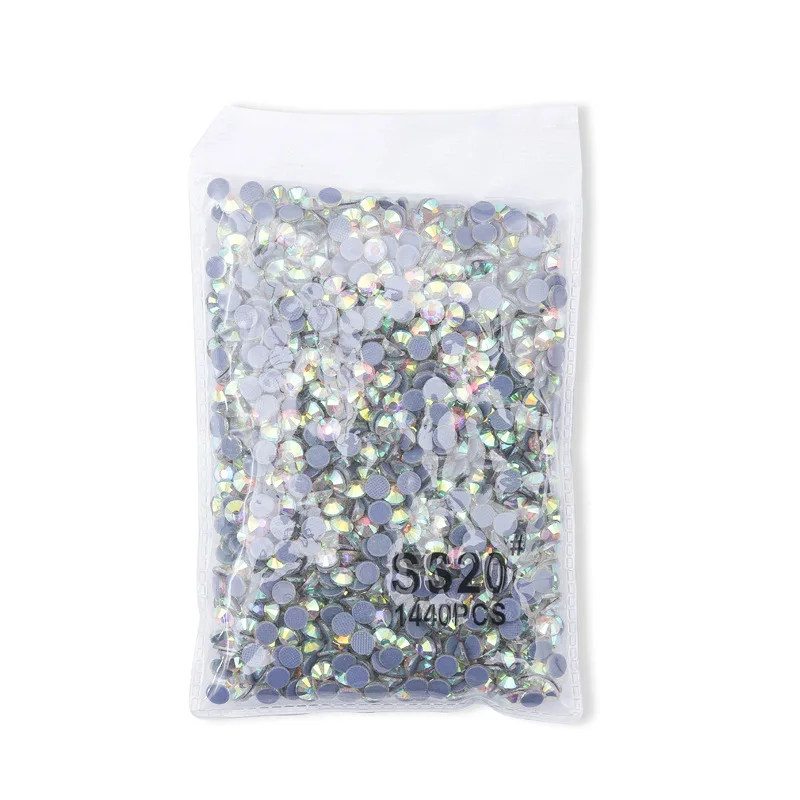 AB/Clear 1440pcs/Bag Shiny Clear Crystal Gems Nail Rhinestones Nail Art Decoration Flatback Glass Stones Shiny Gems DIY Crystal