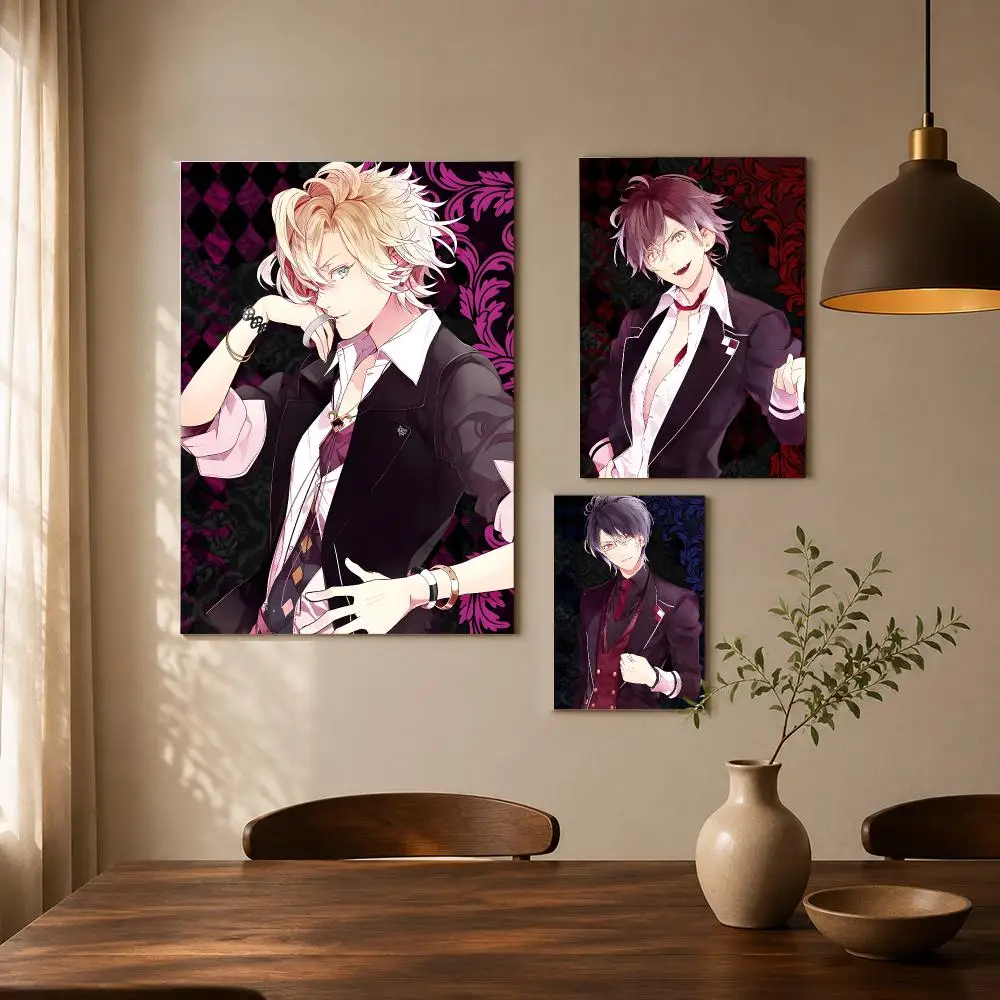 Vide Game D-Diabolik Lovers Poster Self-adhesive Living Room Bedroom Party Bar Decor Moisture-proof Fade-resistant HD