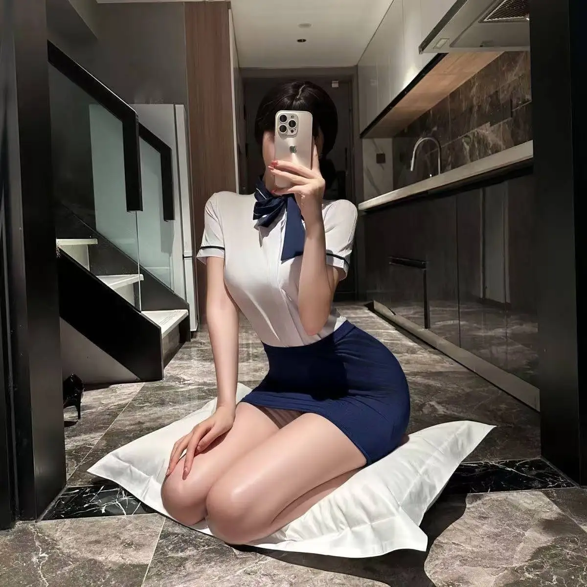 جديد إمرأة مثير سكرتيرة موحدة تأثيري حلي قميص أبيض تنورة صغيرة OL الزي المعلم لعب الأدوار الملابس الداخلية الملابس الداخلية فستان قصير #3