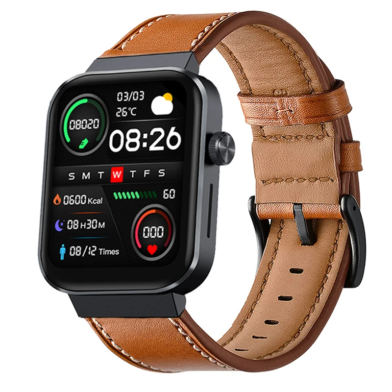 Leather Smart Watch Band For Mibro T1 C2 Lite Air Color Genuine Strap Wristband Belt For Mibro X1 A1 Bracelets Correa 20mm 22mm