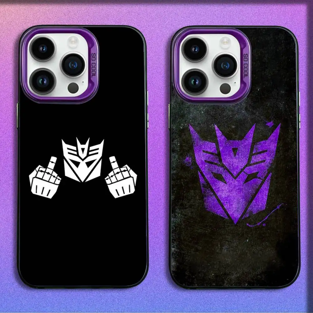 

Phone Case For iPhone 16,15,14,13,12,11,Mini,Pro,E,MAX Funny LOGO T-Transformers Purple Candy Matte Shockproof Cover