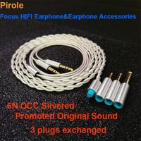 Fit HIFIMAN Fiio  3 in 1 Plugs OCC 6N Crystal OCC Headphone Cable Balanced Cord For  SUNDARA ANANDA HE4XX HE-400i K7
