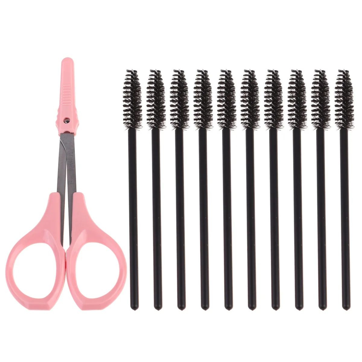 11 Uds 1 Juego de tijeras para pestañas, herramientas de recorte de cejas de acero inoxidable, maquillaje en espiral, juego de belleza, separación de estilismo de pestañas