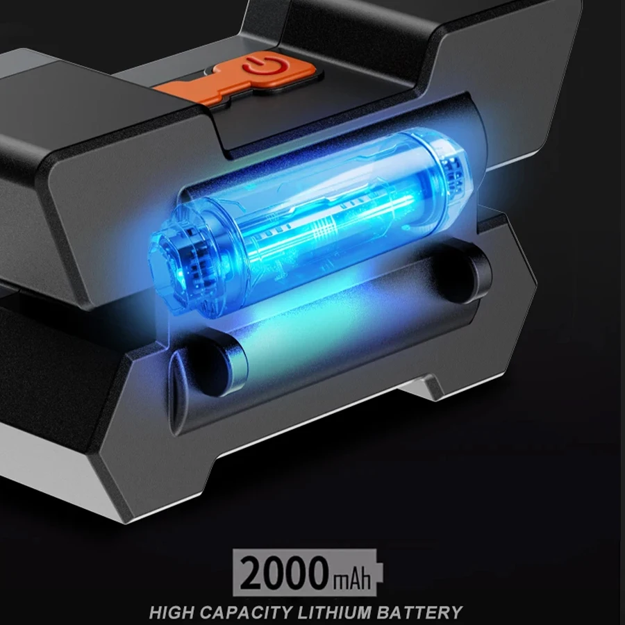 ไฟหน้าอันทรงพลังไฟฉาย LED บนหน้าผากโคมไฟขุดแบบชาร์จไฟได้ไฟฉาย LED พลังงานสูงเดินป่าสําหรับตกปลาแบบพกพา