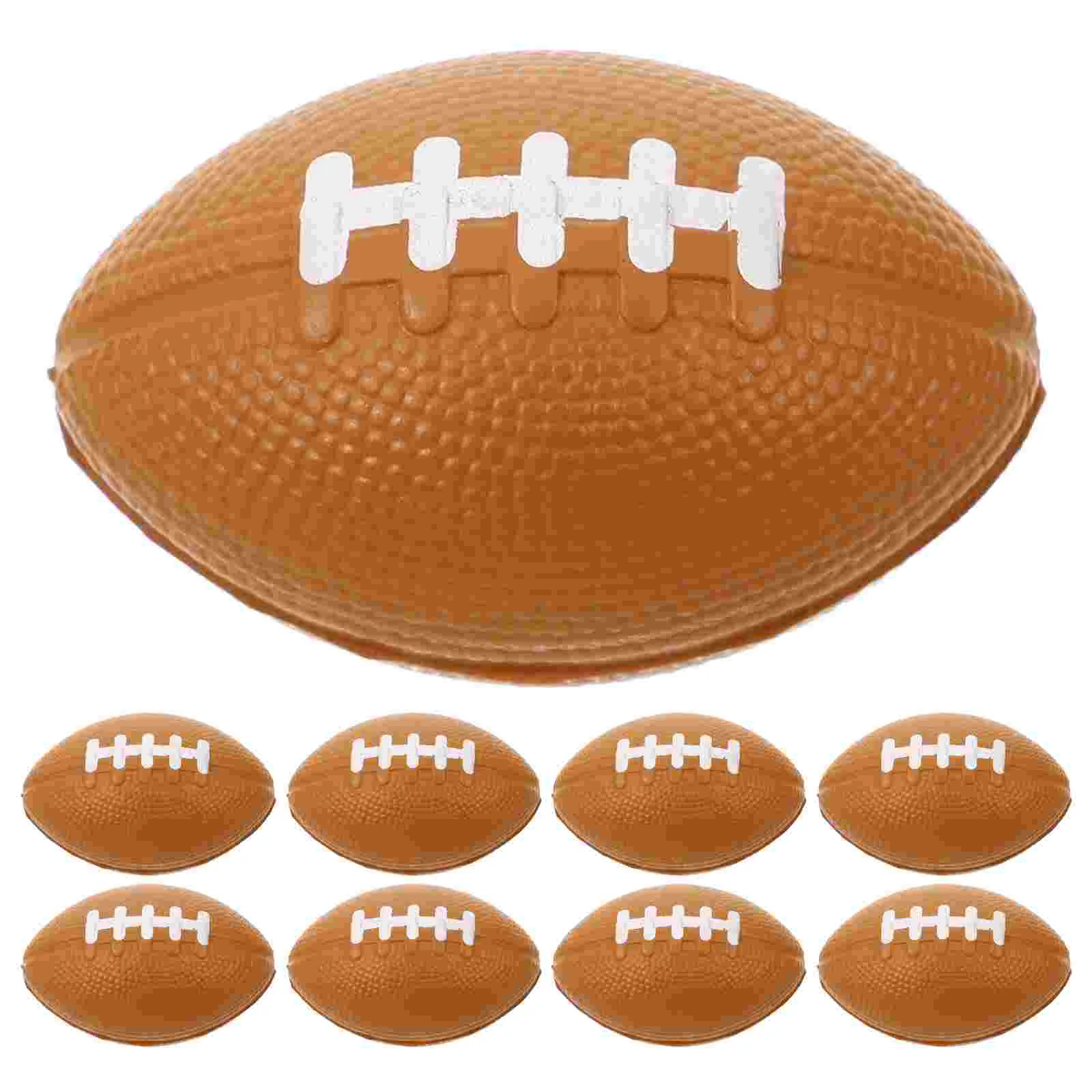 

10 Pcs Spray Paint Football Squeeze Plaything Brown Pu Toys For Releasing Stress