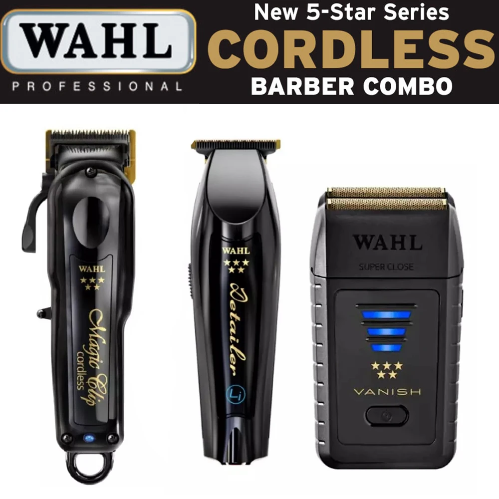 Professional Wahl 8148 Magic Clip Black Combo Set Cordless Hair Clipper&Hair Trimmer&Foil Shaver For Barbers and Stylists