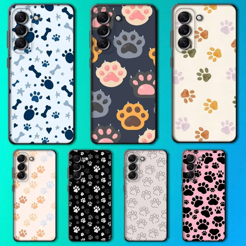 

Dog Paw Phone Case For Samsung Galaxy A13,A21s,A22,A31,A32,A52,A53,A71,A80,Soft Black Shell