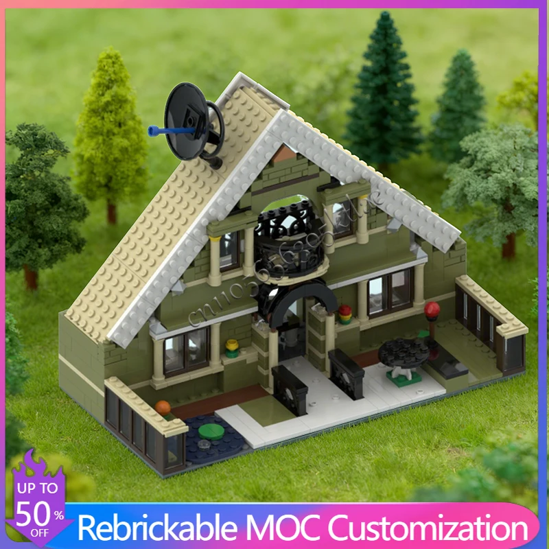 

544 PCS House Street 10326 Modern A Frame House MOC Customize Modular Building Block Brick Simple Design DIY Holiday Toy Gifts