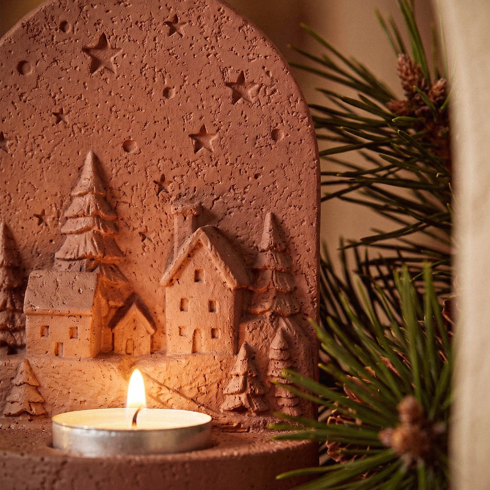 Azulmostaza × Boowan Nicole Winter Wonderland Tea Light Candle Holder Silicone Mold DIY Handmade Christmas Concrete Mold