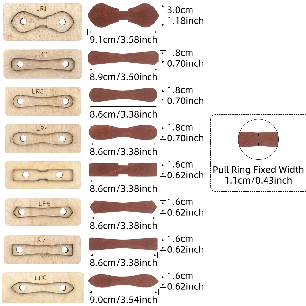 QJH Leather Zipper Slider Cutting Mould, Bag Chain Template DIY Steel Punching Stencil, Leather Crafts Kraft Tool, Bag Keychain