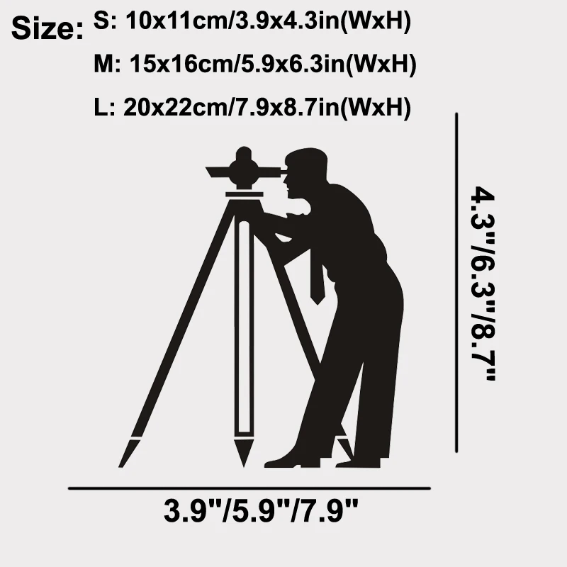 Surveyor - Engineer Transit Surveying Car Auto Window Laptop Decor Vinyl Decal Sticker Choose Size&Colour