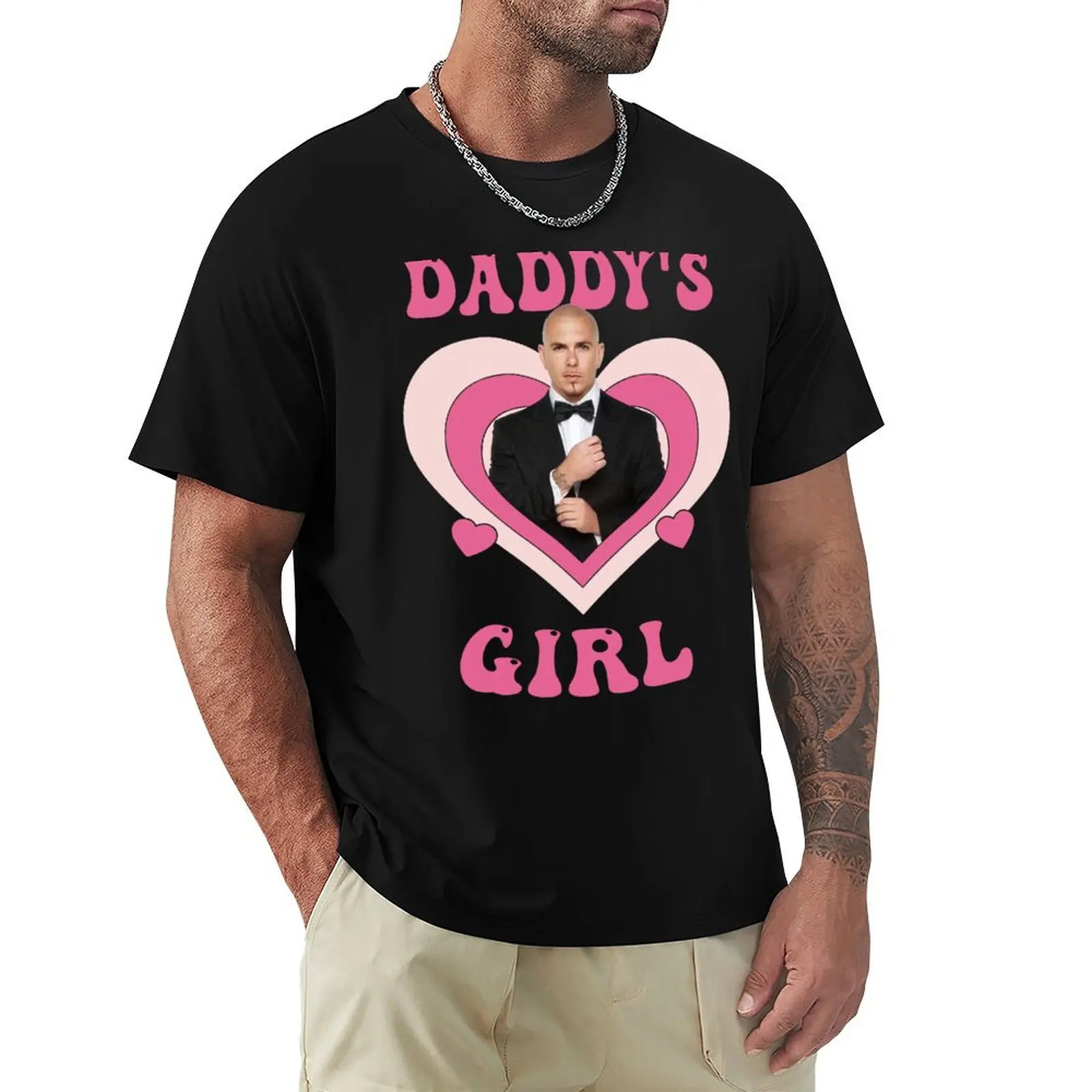 تي شيرت Daddys Girl Pitbull Mr Worldwide للجري والجيم بأكمام قصيرة