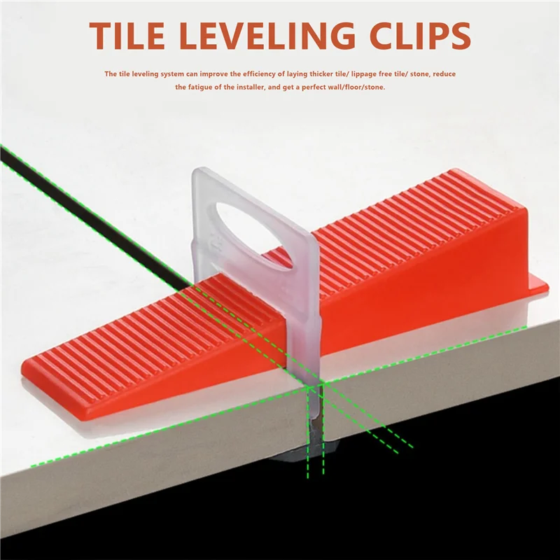 Tile Leveling System Clips 2Mm -400 Pcs DIY Tiles Leveler Spacers for Professional Ceramic Tile and Stone Installation