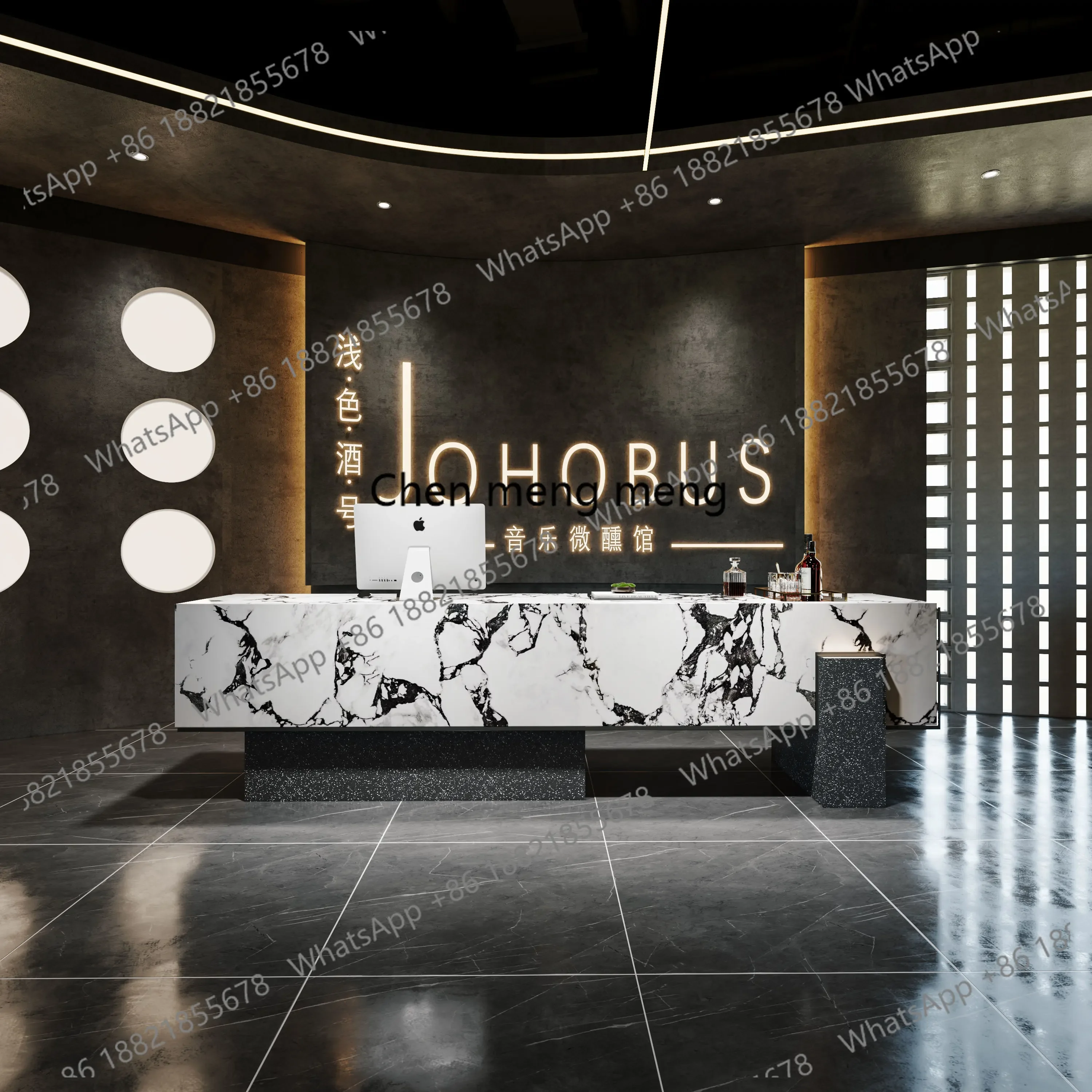 Hot sales Modern Luxury reception desk Supermarket beauty salon hotel reception counter Customer center computer desks office fu