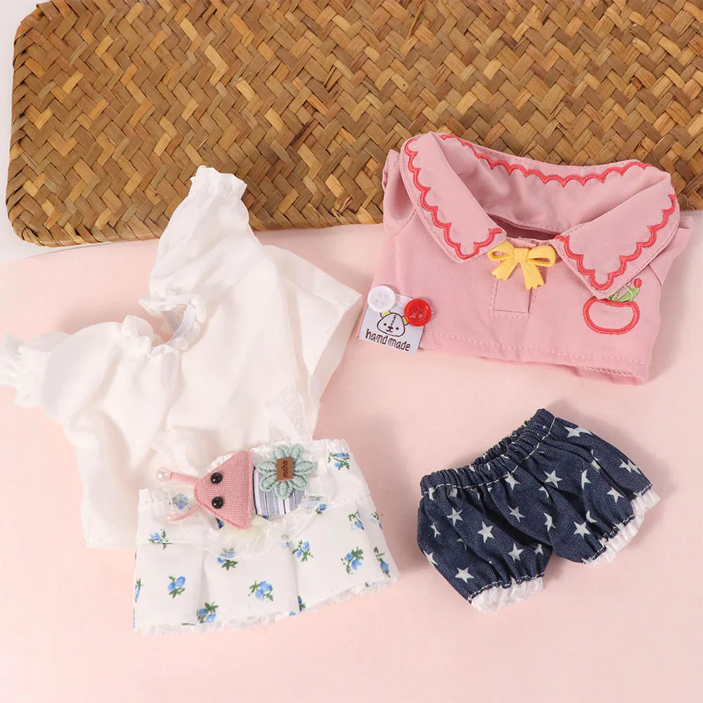 

Lovely Design 20cm Cotton Doll Clothes Washable Retro Style Idol Dolls Cartoon Pattern Skirt Soft Texture Cute