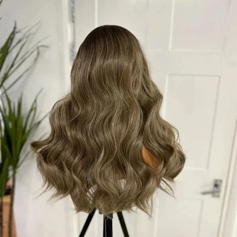 Realistic Look Wig Ombre Caramel Brown Synthetic Lace Front Wig Trendy Body Wave Wigs For Women Original Factory Wigs Daily Use