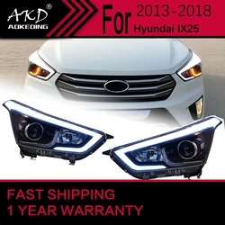 Car Lights for Hyundai IX25 LED Headlight 2014-2018 Head Lamp Drl Projector Lens Automotive Accessories