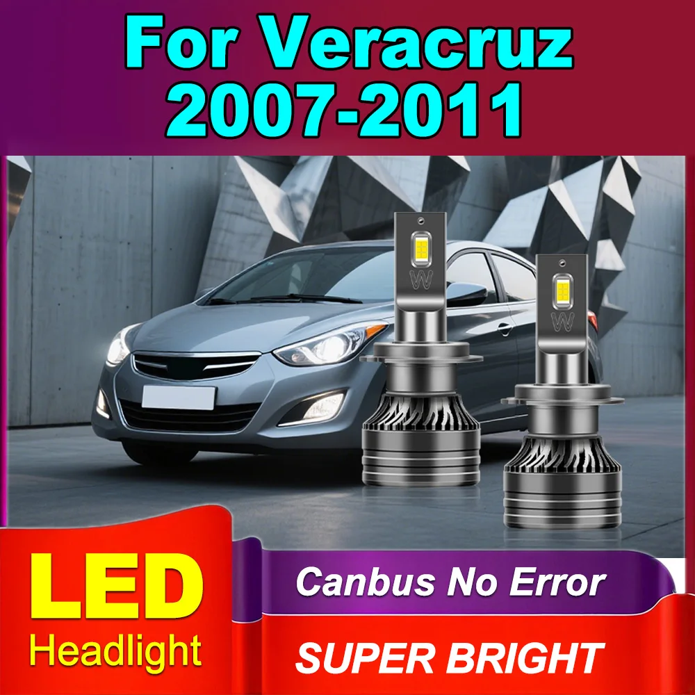 

2 шт. 3570 CSP чипы светодиодные фары Canbus без ошибок 20000LM светодиодные фары 120 Вт H7 автомобильные фары 6000K белые для Veracruz 2007-2011