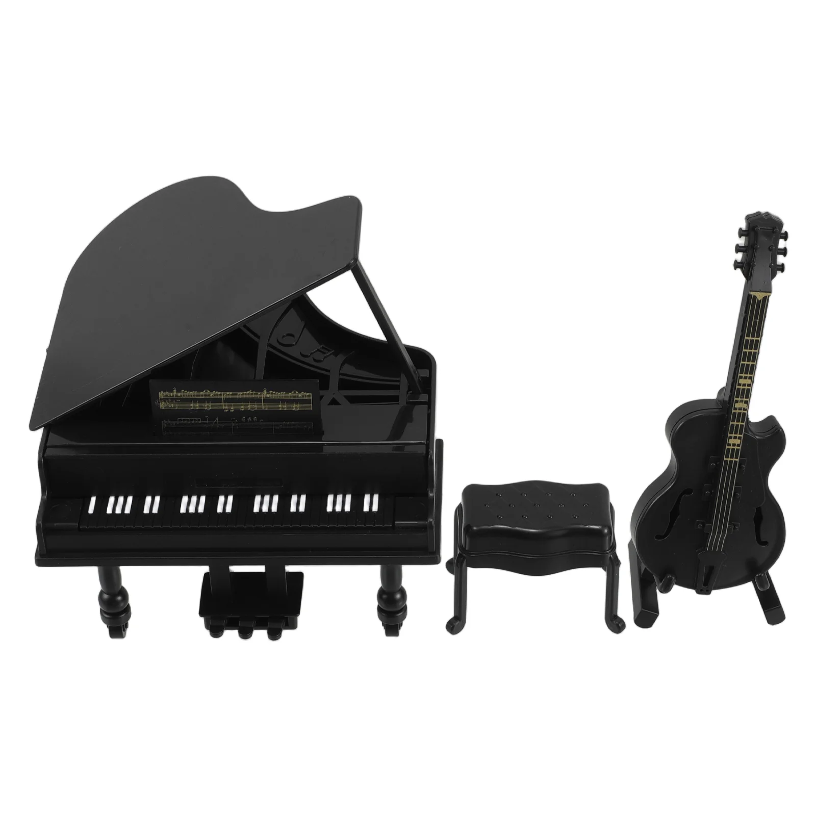 Miniature Musical Instruments Dollhouse Guitar Tiny Toy Room Piano Model Plastic Small Ornaments