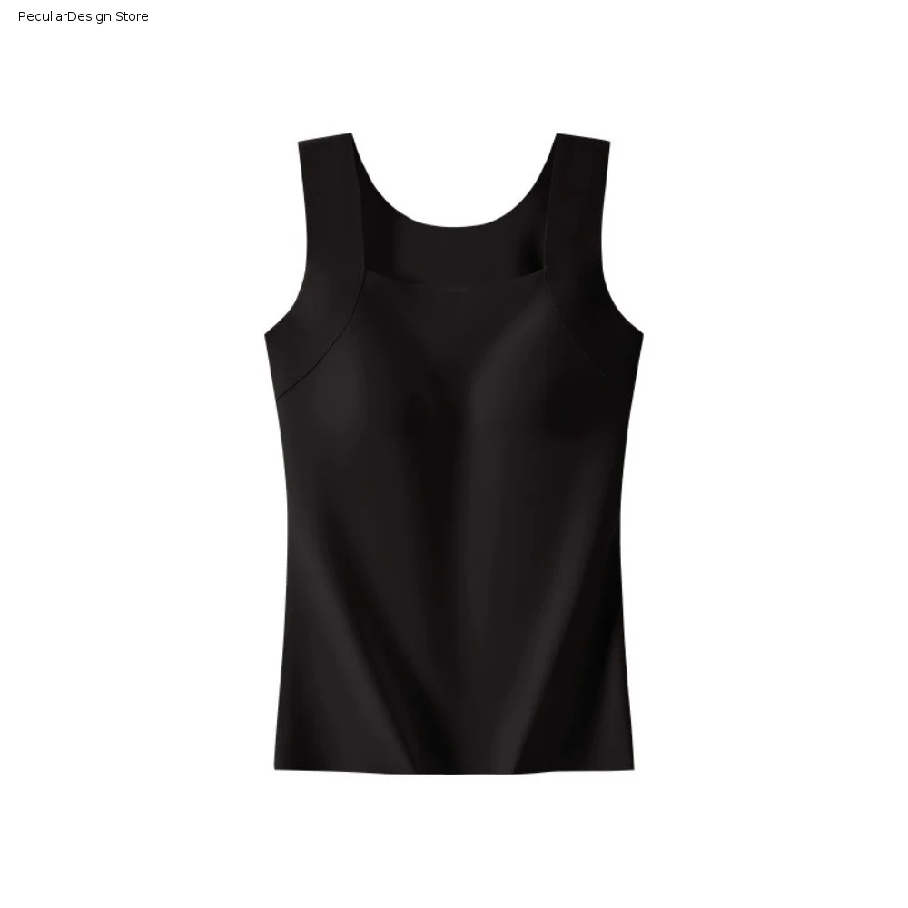 Breathable Seamless Thermal Underwear Sleeveless with Chest Pad Women's Vest Keep Warm Bottoming Camisole Girl