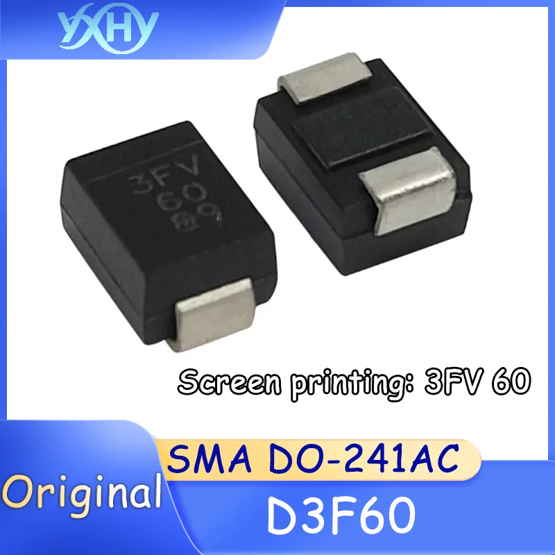 Brand new original D3F60 with silk print 3FV 60 SMD DO-214AC SMA 600V rectifier diode