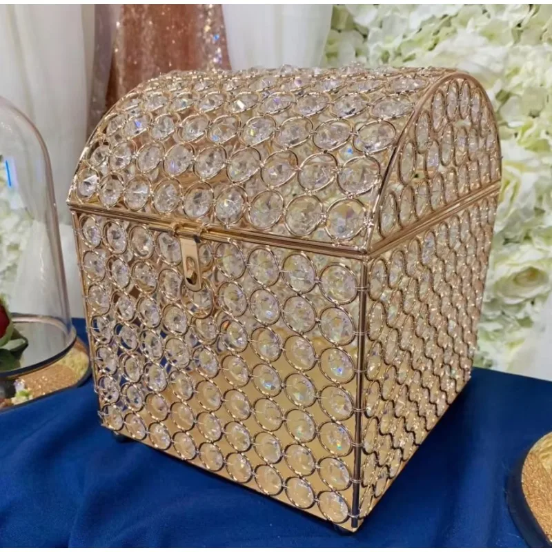 

Metal crystal box, wedding card holder box, card cash box.