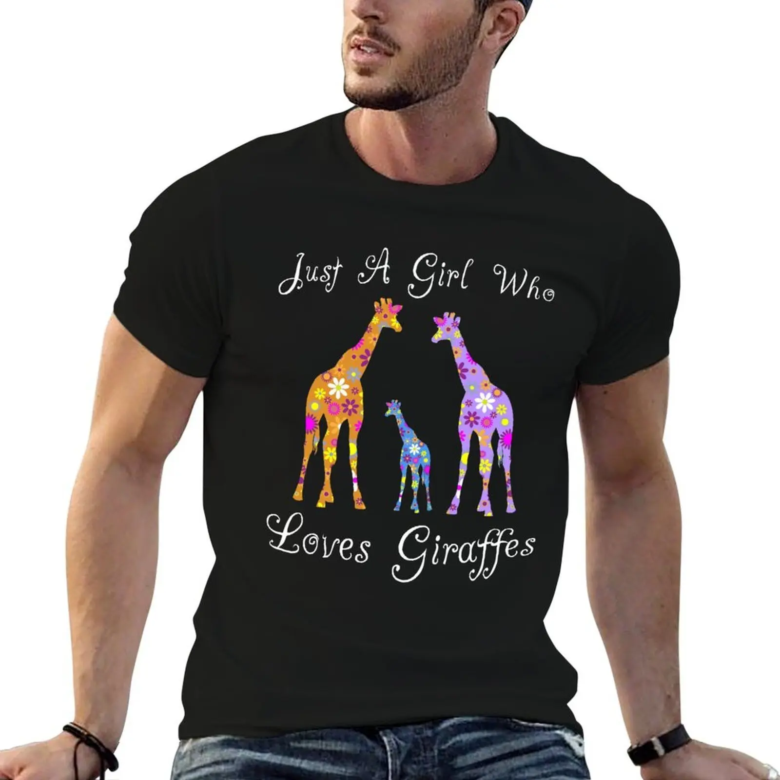 

Cute Floral Giraffe Family Design Gifts Stylish For Women & Girls T-Shirt anime t shirts oversize T-Shirt
