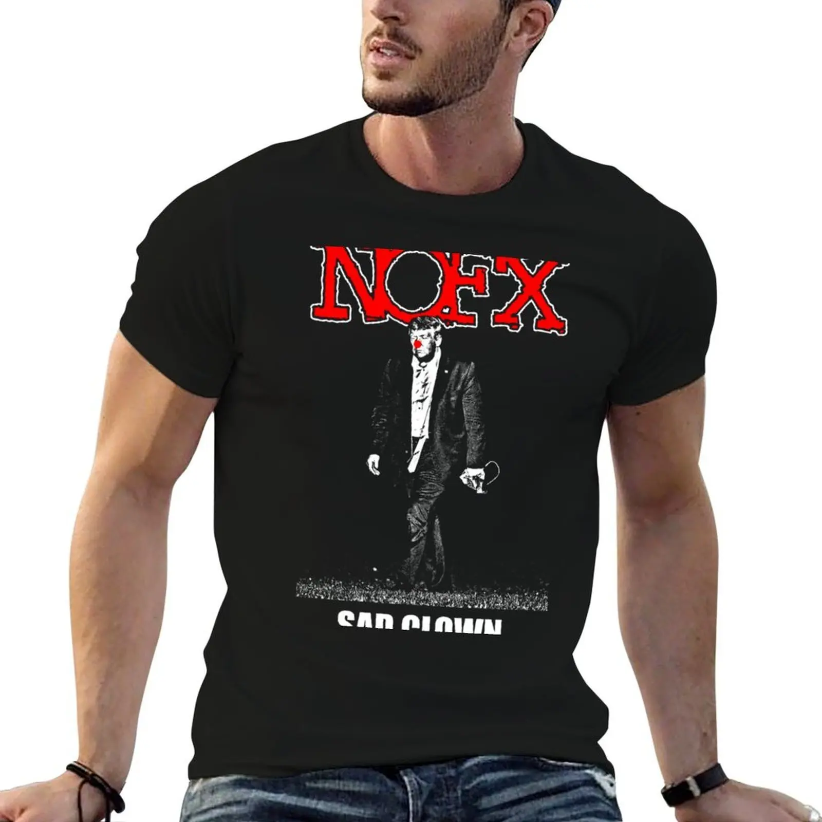 

NOFX Merch Sad Clown 1 T-Shirt man t shirt cotton t shirt man casual T-Shirt