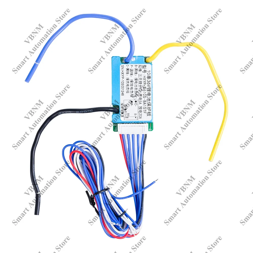 BMS Li-ion Battery com proteção de temperatura, Split Port, NTC, Escooter Carregamento, 36V, 20A, 3.7V, 3.7V, 60.5*32.5*9mm