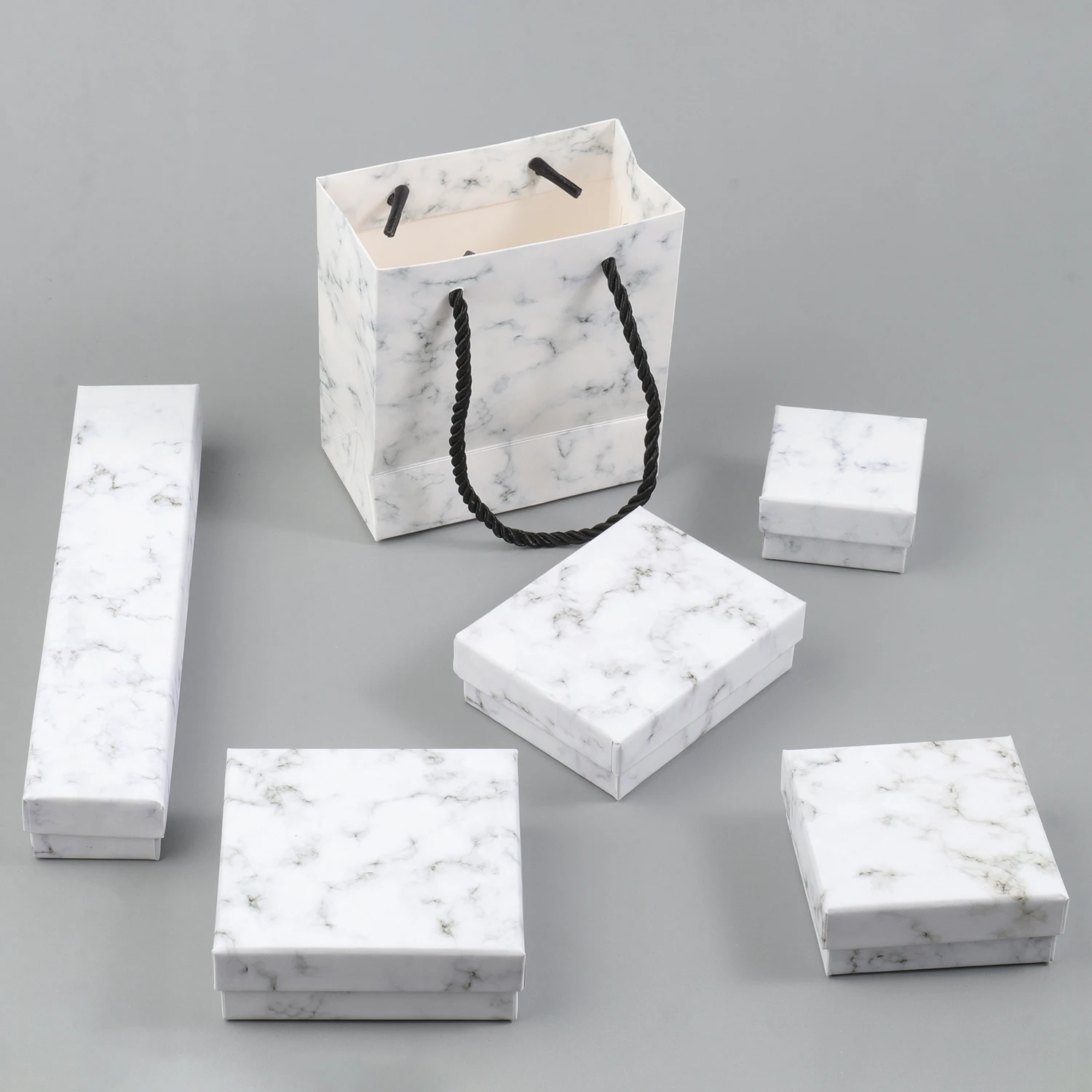 1PCS Marbling Jewelry Box Gifts Packaging Box Bracelet Necklace Ring Earring Box For Wedding Birthday Party Accessories