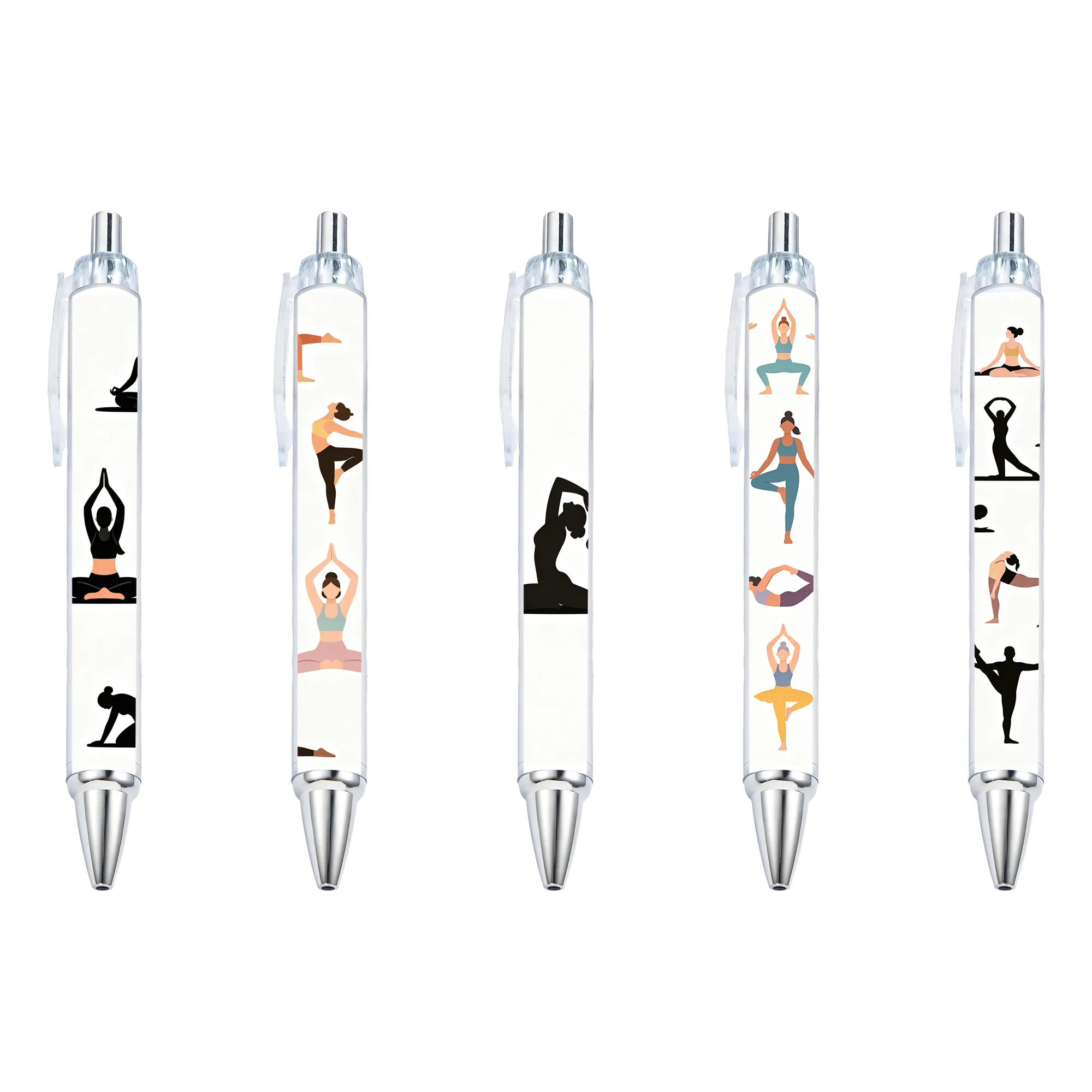 

5pcs/11pcs yoga themed ballpoint pens with pen movement theme, students write gift pens with random patterns