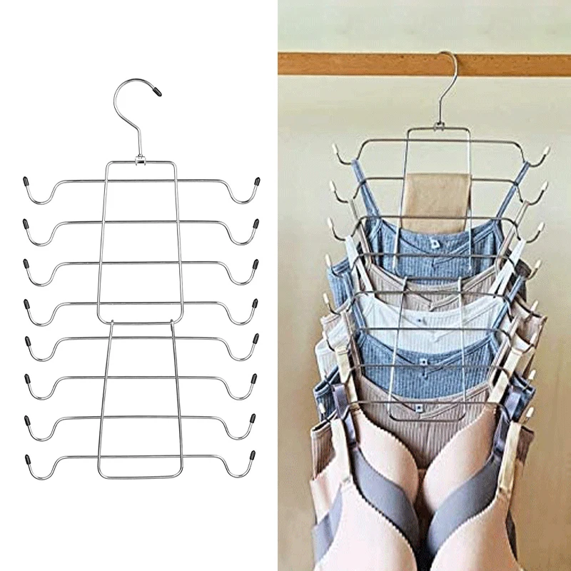 Cintres de Rangement et d'Organisation Pliables Multicouches pour la Maison, Garde-Robe à Bretelles, Lingerie T1, Rangement Multifonctionnel, 1 Pièce