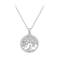 PMO-030 Lefei Fashion Trendy Luxury Classic Moissanite Life Tree Necklaces For Women Real 925 Sterling Silver Party Jewelry Gift