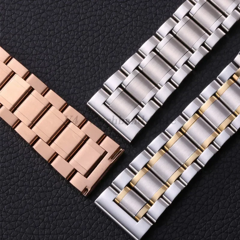 Curved End Strap Stainless Steel Watch Band 12 13 14 15 16 17 18mm 19mm 20mm 21mm 22mm 23mm 24mm Metal Staight End Bracelet