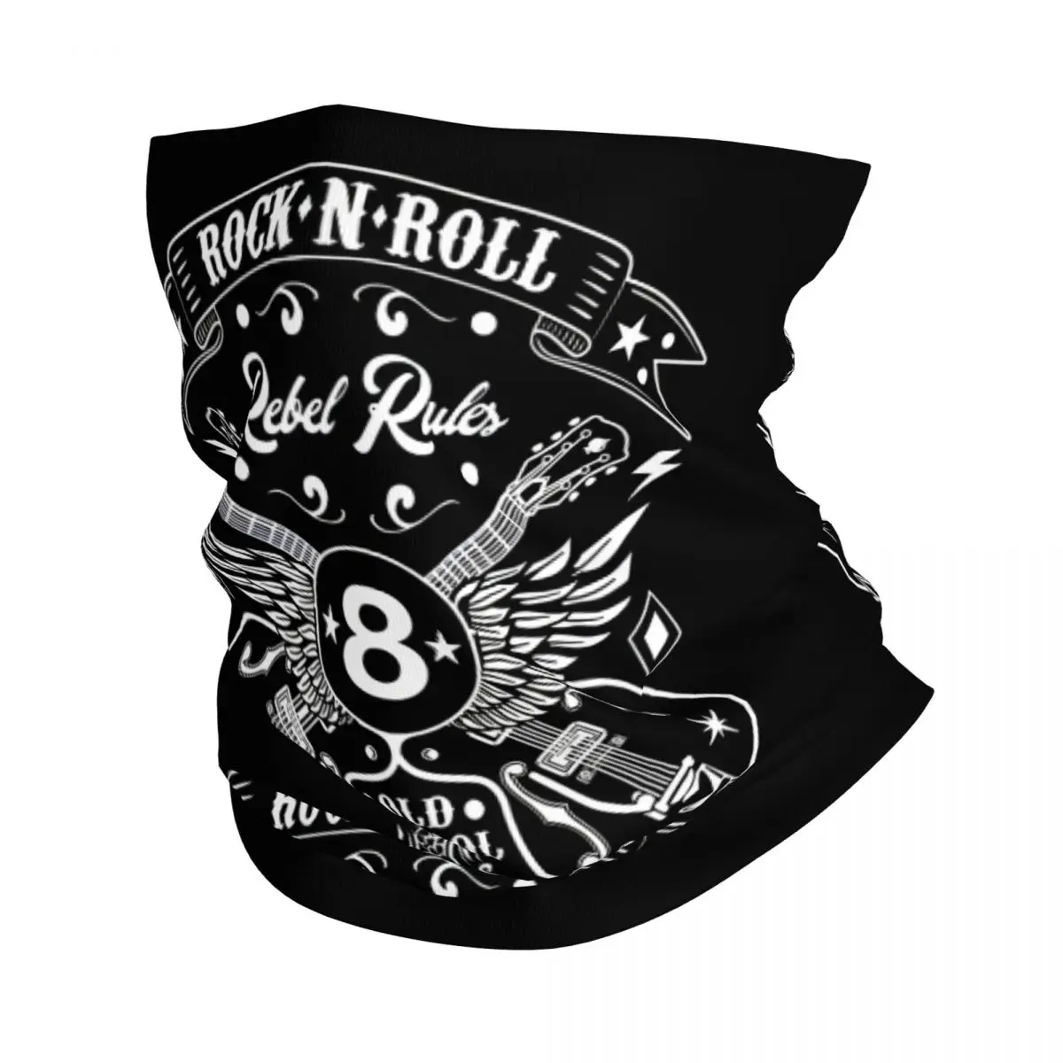 Rock Rockabilly Bikers Vintage 60S 70S 80S Rockers Bandana Neck White Scarf Multi-use Headwear Fishing Unisex Adult Winter