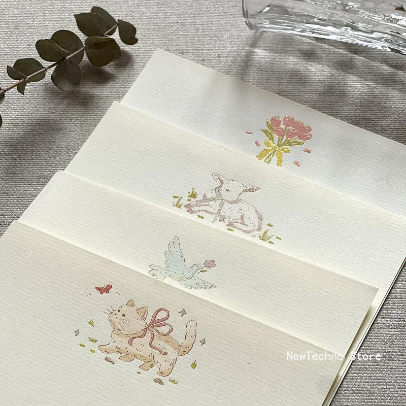 Envelope set romantic planner message greeting card (4 Letter papers and 2 Envelopes)