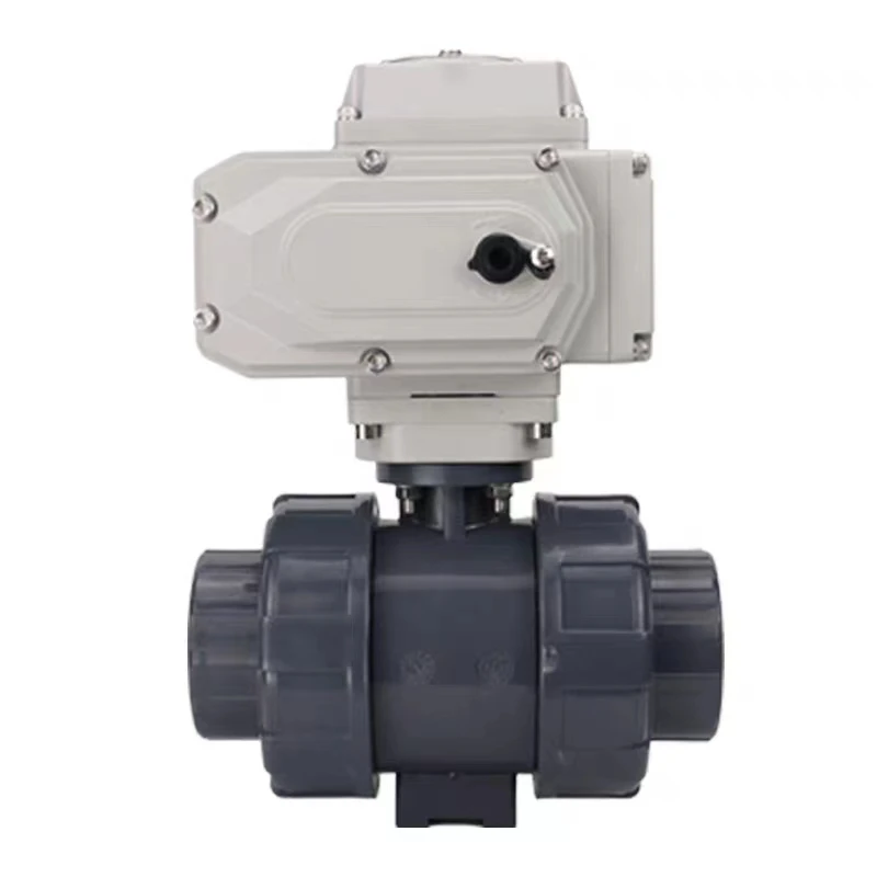 2-Way Plastic UPVC PVC Ball Valve with Electric Actuated Valve 2in DN50 Control Structure for Water Pipeline Building Automation