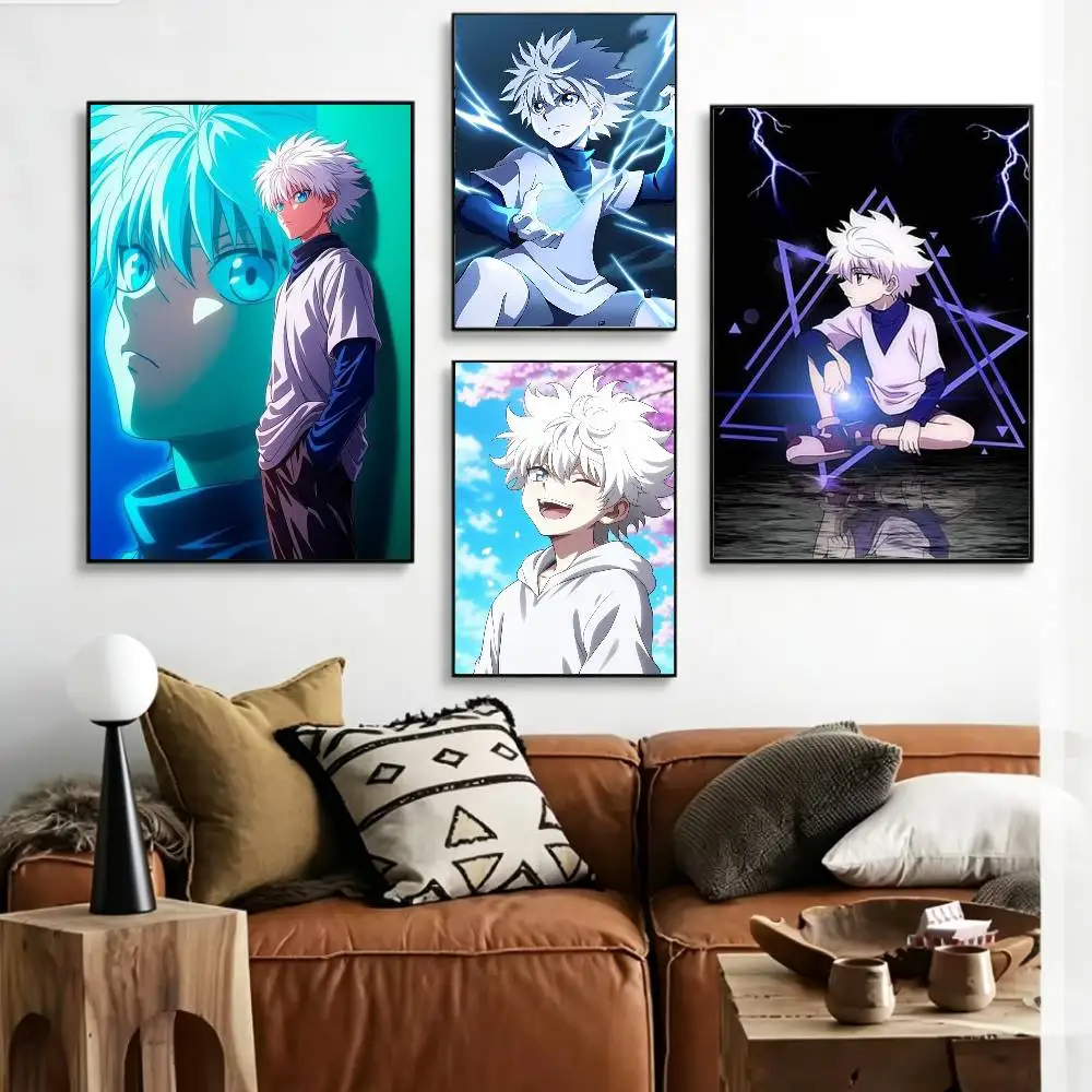 COOL K-Killua Zoldyck H-Hunter X Hunter   Poster HD Self Adhesive Waterproof Wall Art Ideal for Home Office Dorm Gift