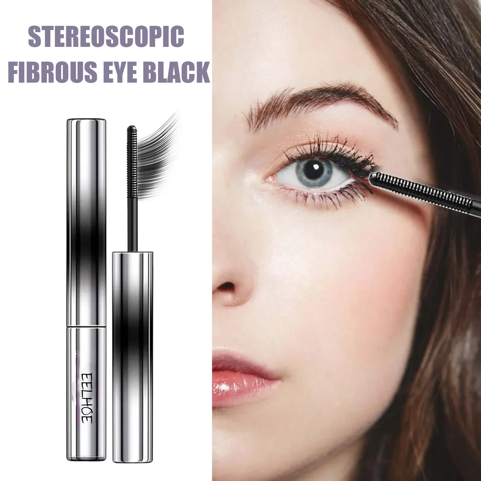 EELHOE Curling Mascara The Eyelashes Are Jet-black Beautiful Natural and Thick Sweat-proof Non-smudging and Non-fading Elongated