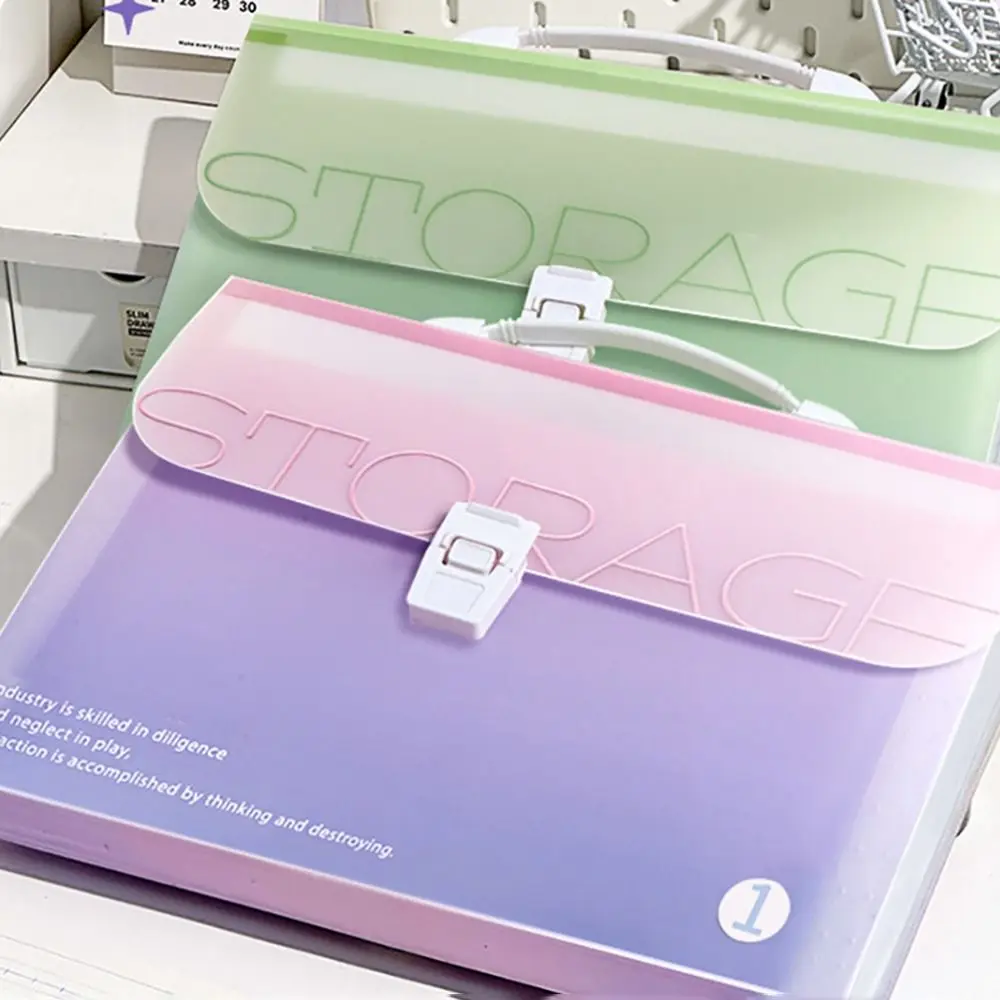 Creative Waterproof A4 File Folder 13 Pockets Test Paper Storage Organ Bag PP Classified Storage File Organizer Student