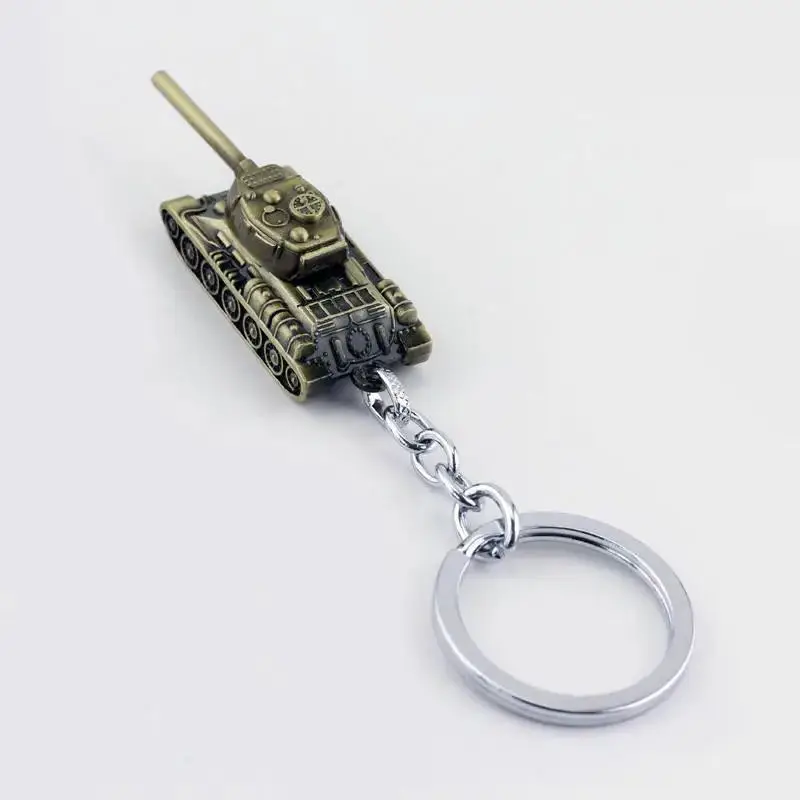 Retro Classic Metal T34 Tank Key Chain Women Bag Keyring Trinket Man Car Keychain Weapon Pendant Boy Party Gift