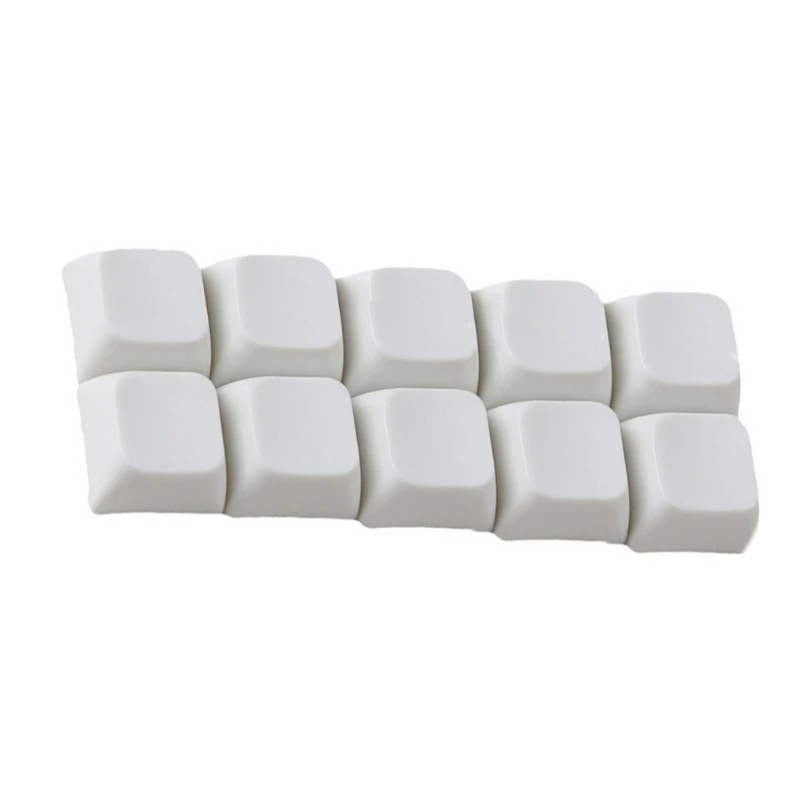 10Pcs Original Full Resin Keycaps Smooth Surfaces Reflective Keycap Set Ceramic Texture for Mechanical Keyboard